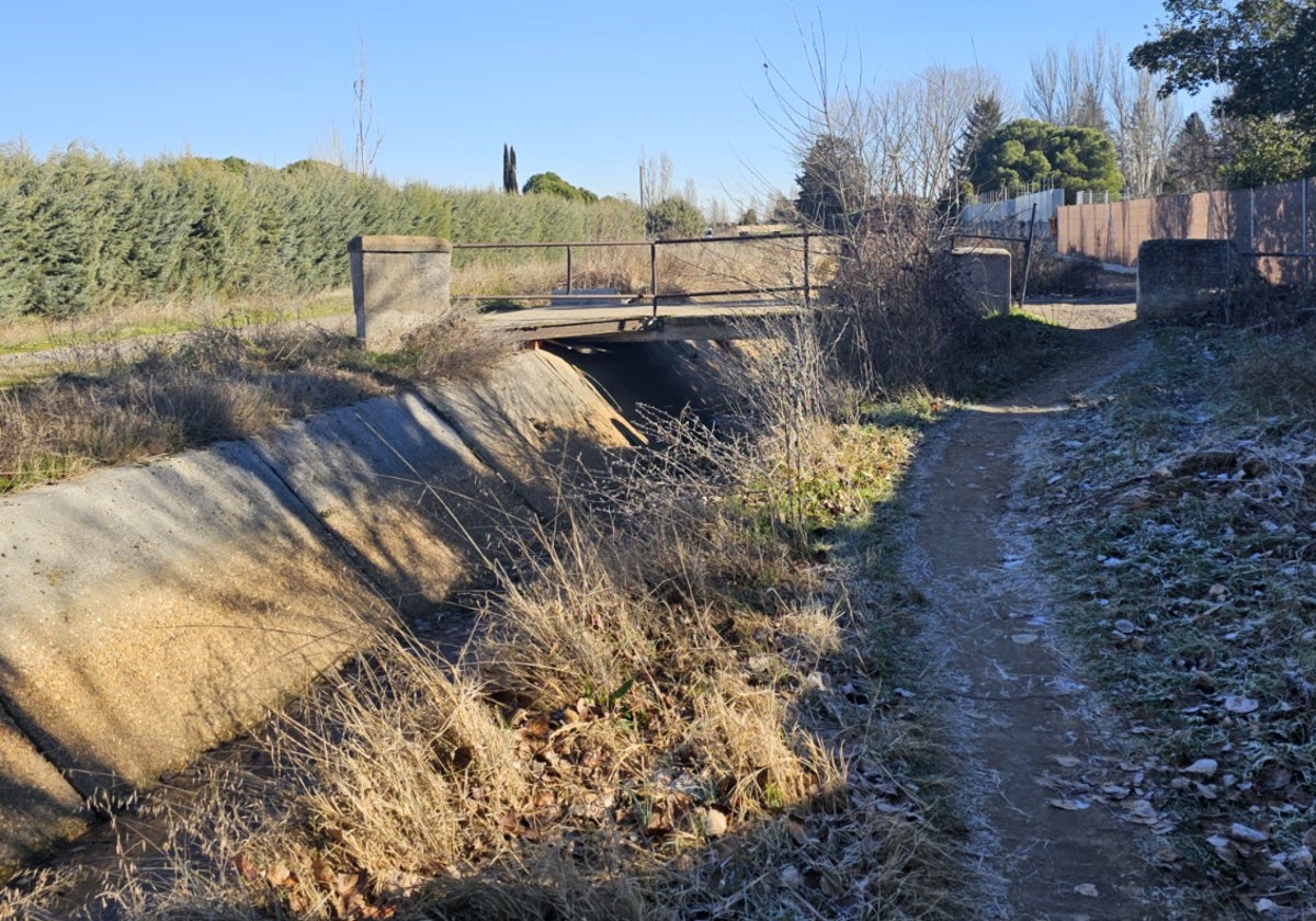 El punto alternativo para la nueva pasarela, en la carretera de Alba que propone el PSOE de Carbajosa.