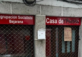 Imagen de la sede del PSOE de Béjar este jueves