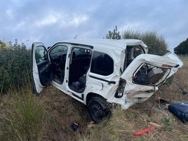 El vehículo accidentado en Buenavista.