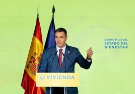 Pedro Sánchez, en la presentación de sus medidas de vivienda.