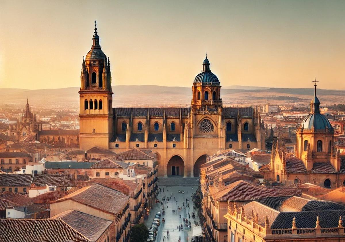 Imagen de la ciudad de Salamanca creada con ChatGPT.