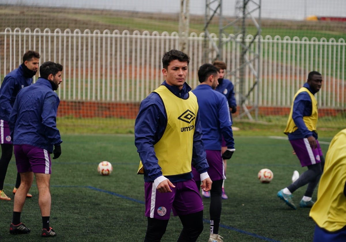 Rubén Cantero, durante el entrenamiento.