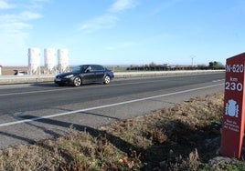 Un tramo de la carretera N-620, entre las vías más peligrosas de España según el estudio.