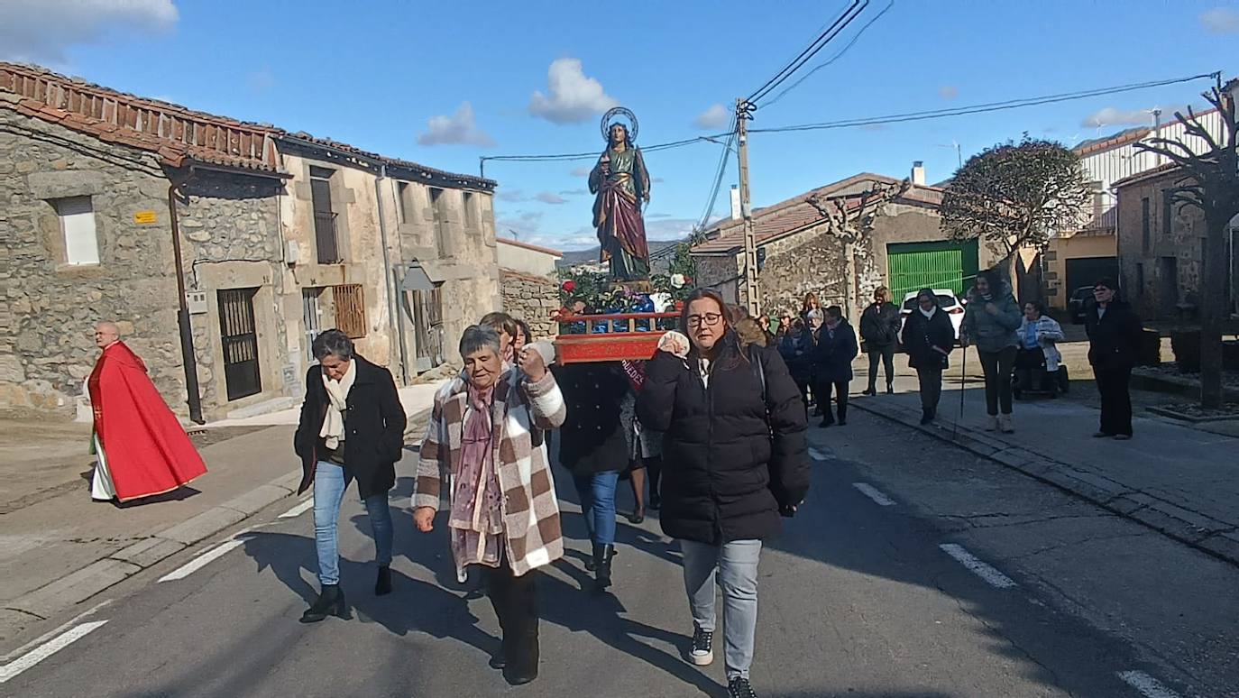 Animada celebración de águedas en Sanchotello