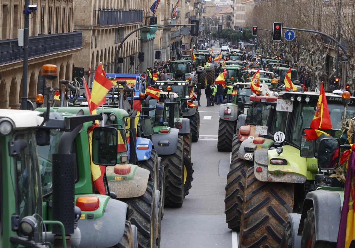 Tractorada del pasado día 8 por la Gran Vía.