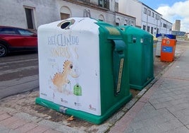 Contenedores de reciclaje en Peñaranda de Bracamonte.