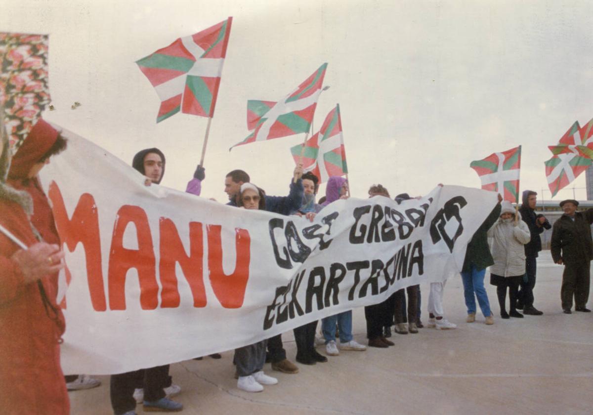 Manifestación de presos de ETA en Topas.