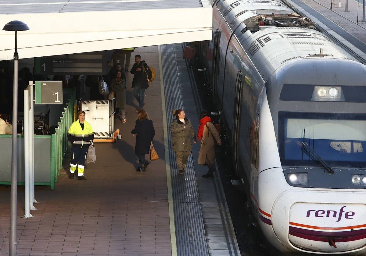 Un tren estacionado en uno de los andenes de Vialia.