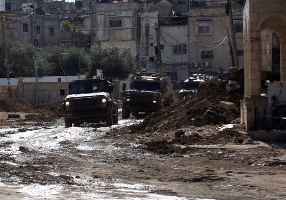 Vehículos militares israelíes.