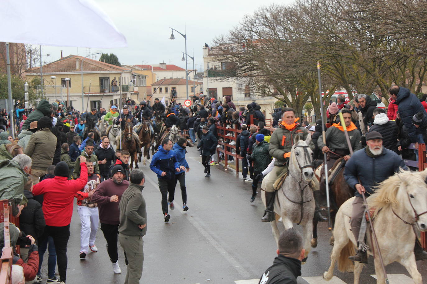 Tumultuoso encierro a caballo en el Carnaval del Toro de Ciudad Rodrigo