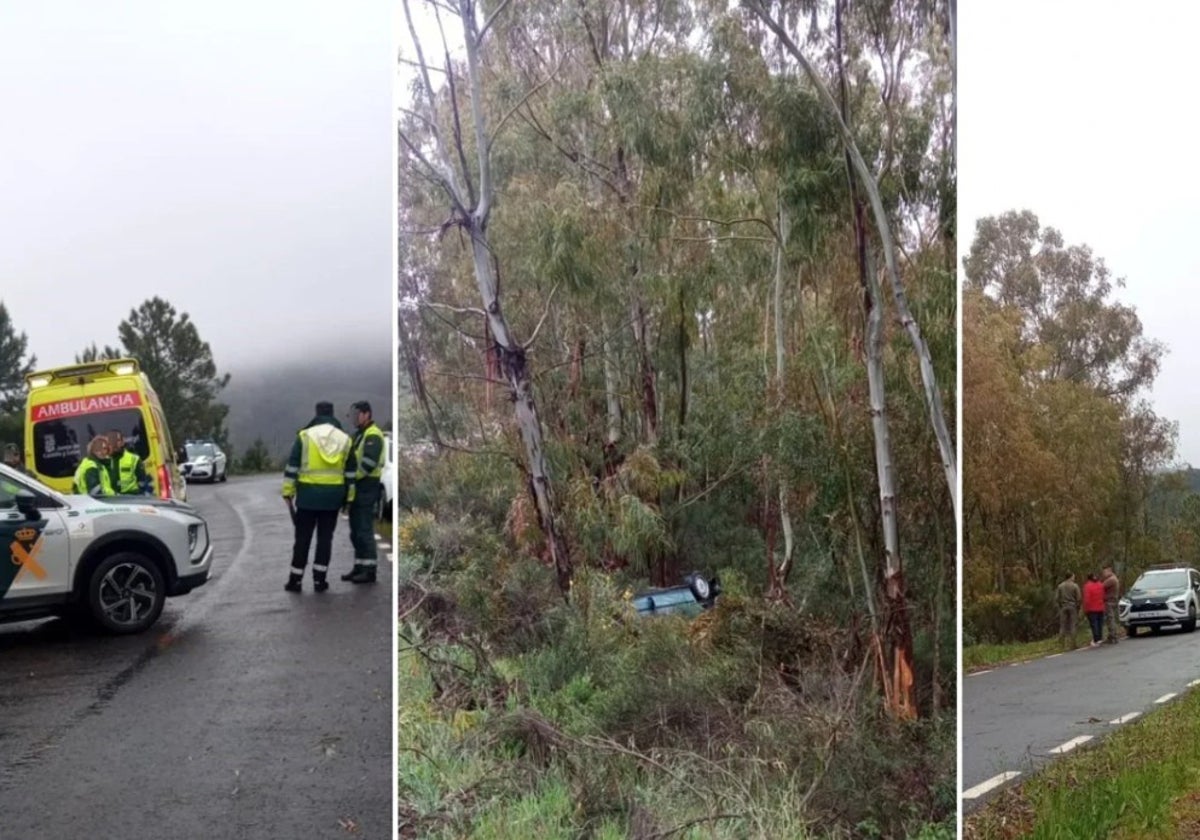 Imágenes del accidente mortal registrado en marzo de 2024 en la carretera DSA-355, en Garcibuey.