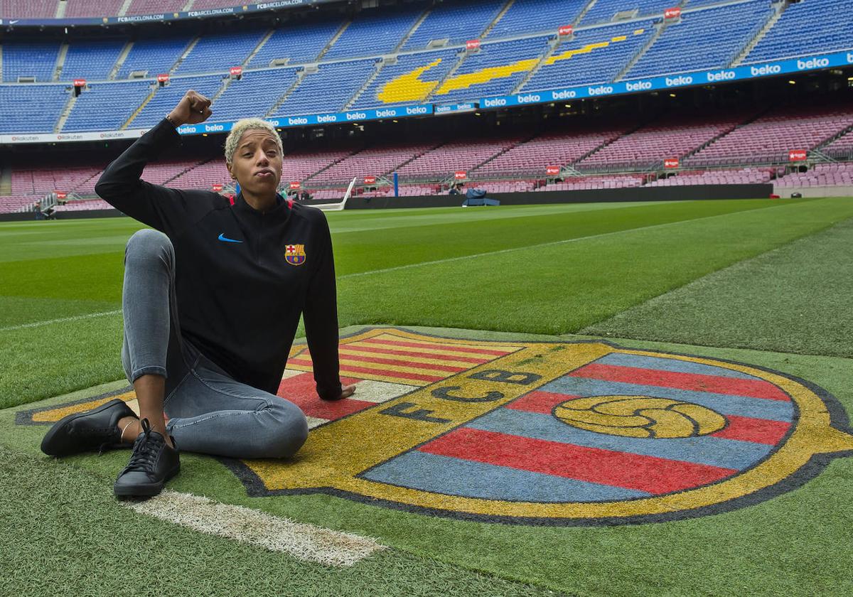 La saltadora Yulimar Rojas en el antiguo Spotify Camp Nou.