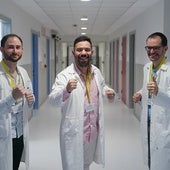 Álvaro Criado, Jesús Vizcaya y Luis López Mesonero, organizadores de la I Carrera Popular contra el Ictus.