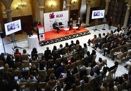 Miryam Rodríguez durante su intervención en el IV Congreso de la Mujer de LA GACETA.