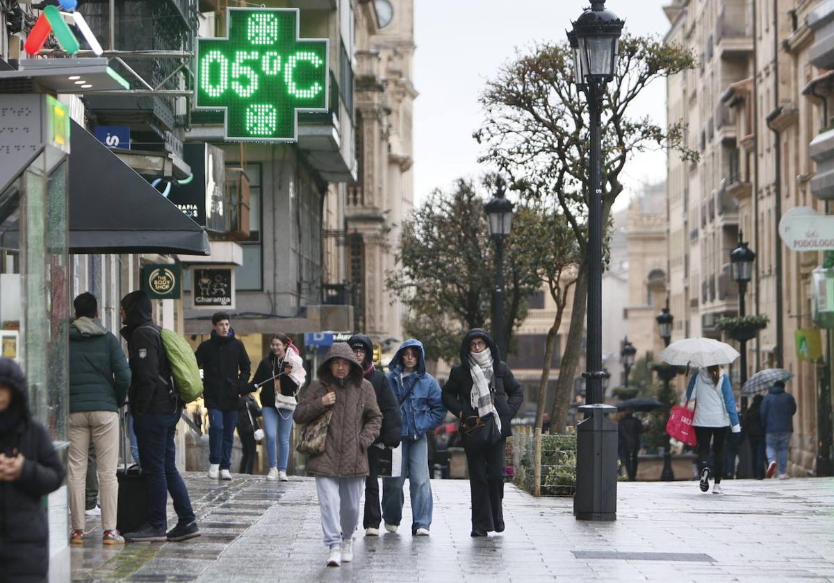 Imagen de un día lluvioso en Salamanca.