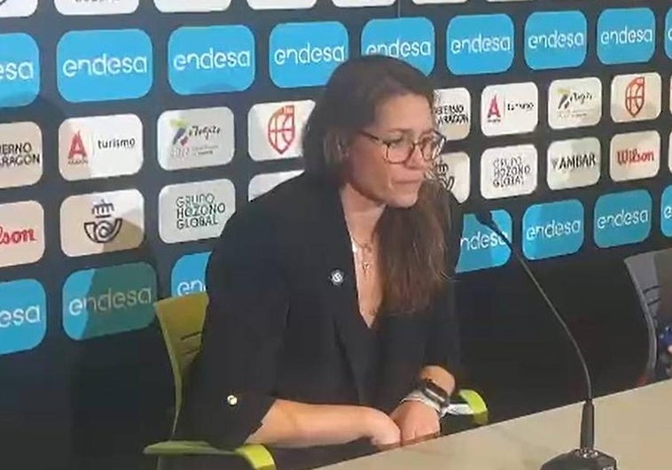 Anna Montañana, en la rueda de prensa posterior a las semifinales de la Copa de la Reina.