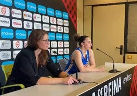 Anna Montañana y Silvia Domínguez, en la rueda de prensa posterior a la final de la Copa de la Reina.