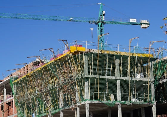 Obras de construcción en Salamanca.