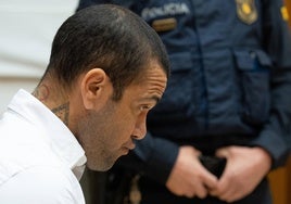 El exfutbolista Dani Alves, durante un juicio en la Audiencia de Barcelona.