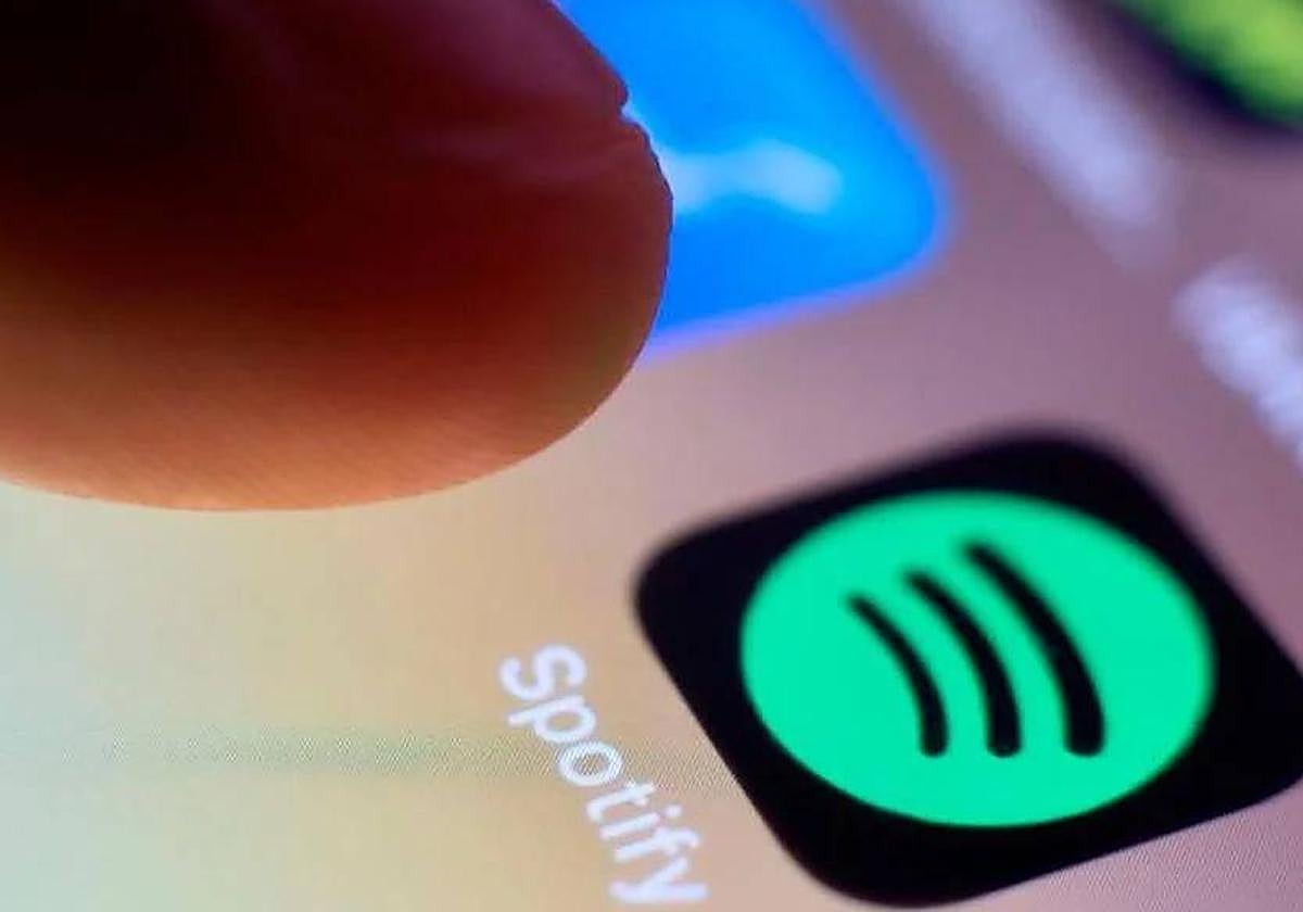 Icono de Spotify, en un teléfono móvil.