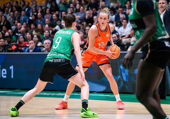 Leo Fiebich, en el partido en Badalona contra el Joventut.