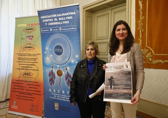 Carmen Guillén y Miryam Rodríguez, este lunes en la presentación del programa por el Día Internacional contra el Bullying.