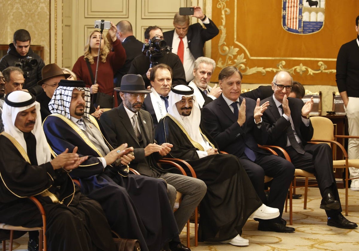 Jeques, en el Salón de Recepciones del Ayuntamiento en uno de los actos del Peace City.