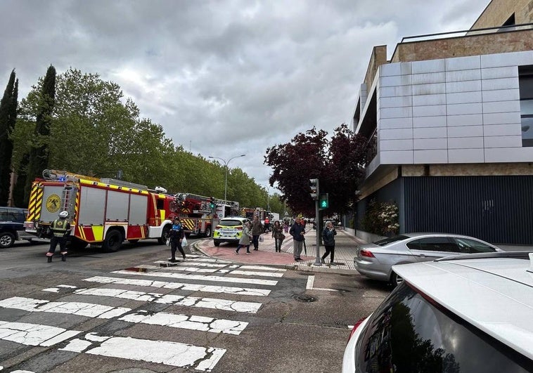 Imagen de la intervención acometida por los Bomberos de Salamanca en el lugar.