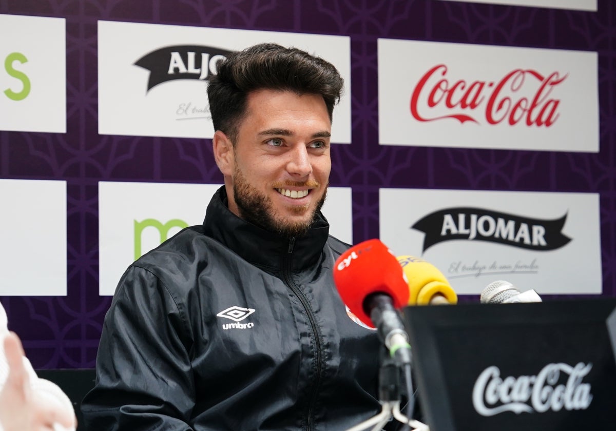 Jorge García durante la última rueda de prensa de la temporada en el Helmántico.