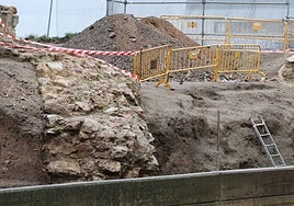 Restos arqueológicos hallados durante las obras del nuevo acceso al Cerro de San Vicente.