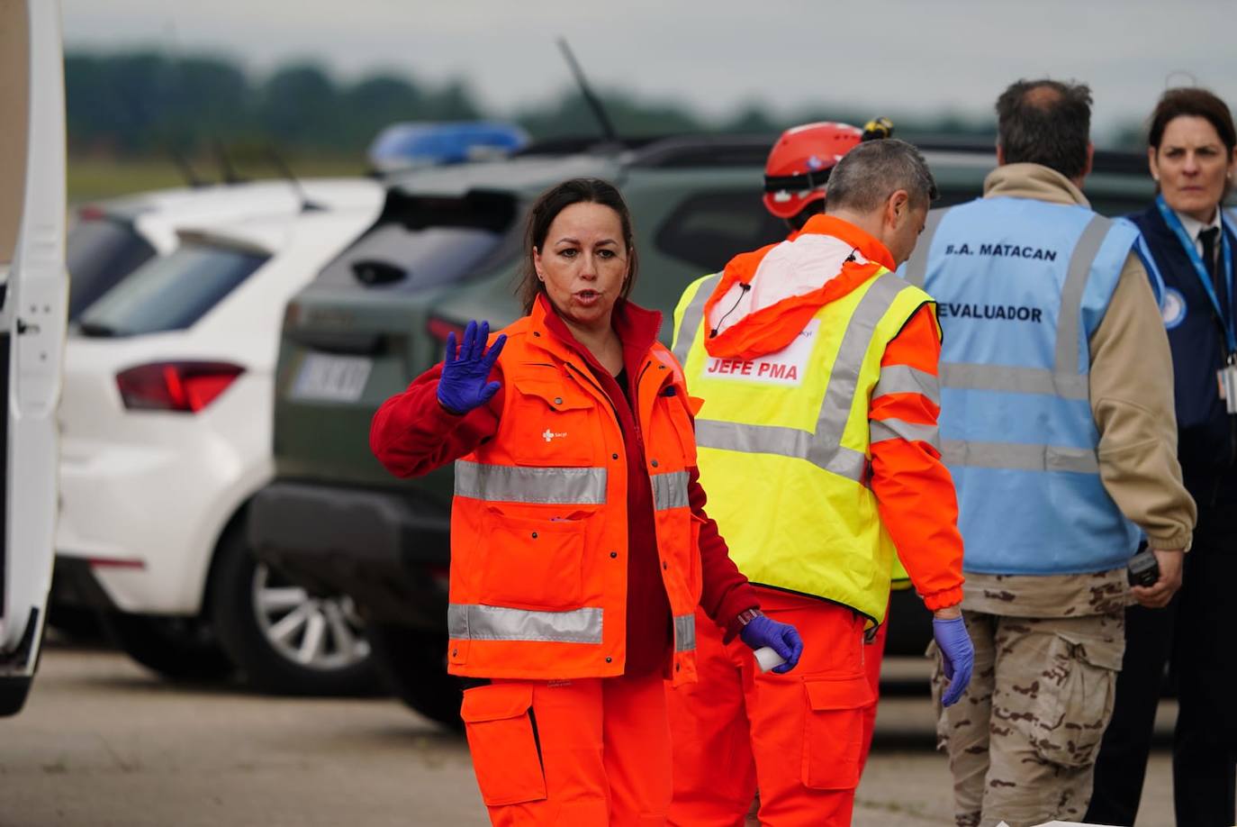 El simulacro de accidente aéreo en Matacán, en imágenes