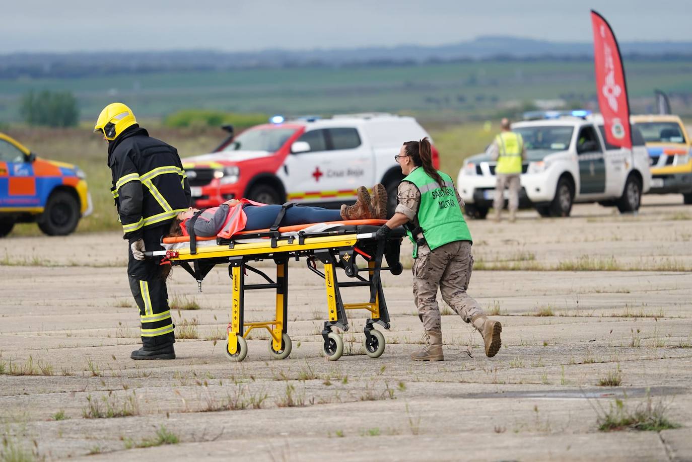 El simulacro de accidente aéreo en Matacán, en imágenes