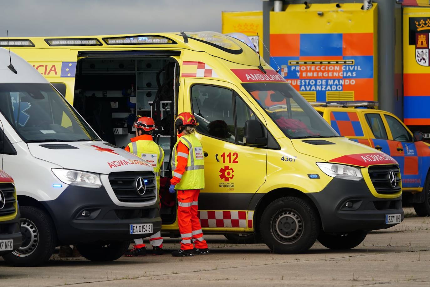 El simulacro de accidente aéreo en Matacán, en imágenes