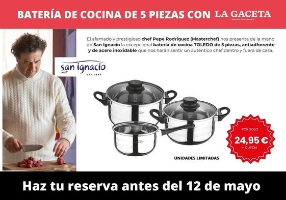 Conviértete en el mejor chef con la batería de cocina de 5 piezas que te ofrece LA GACETA