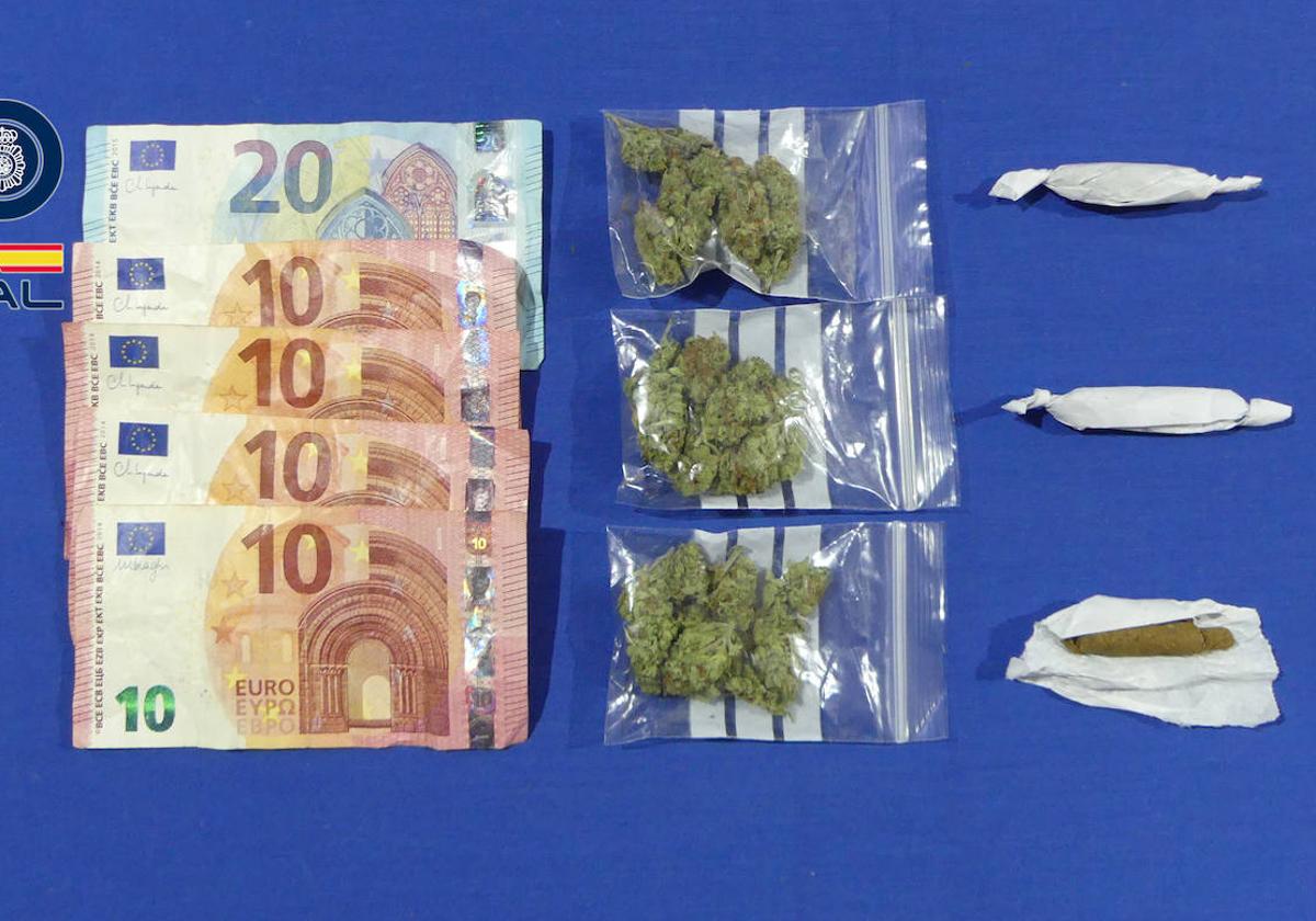 La Policía Nacional detiene a una mujer por llevar marihuana y hachís para venta al menudeo