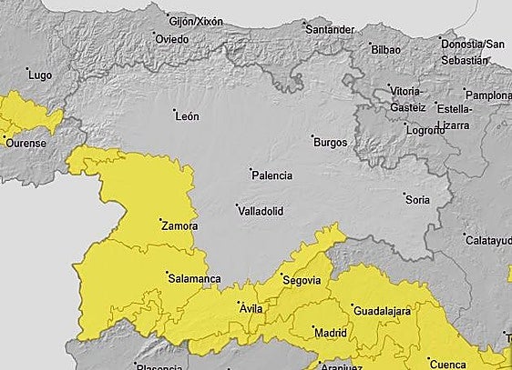 Tormentas con chubascos localmente fuertes y con granizo obligan a activar la alerta amarilla en estas tres provincias de Castilla y León