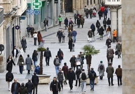Decenas de personas por la calle Toro.