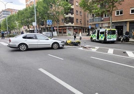 Imagen de la colisión en la avenida de Alfonso IX.