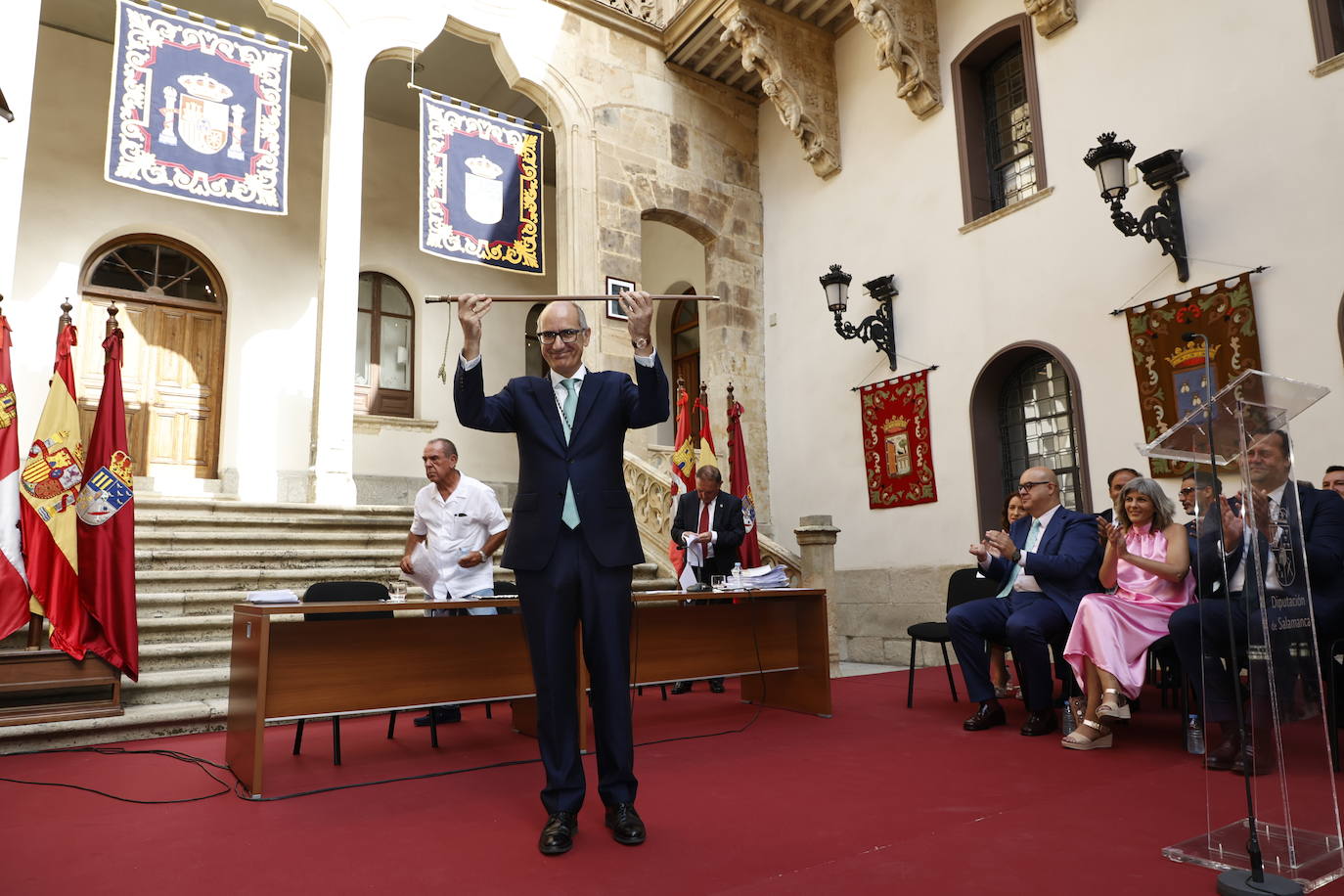 El 18 de julio de 2023 fue su última toma de posesión como presidente de la Diputación en el Palacio de La Salina.