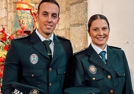 Alejandro A. G. con su mujer en Béjar.
