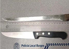 Imagen de los cuchillos incautados.