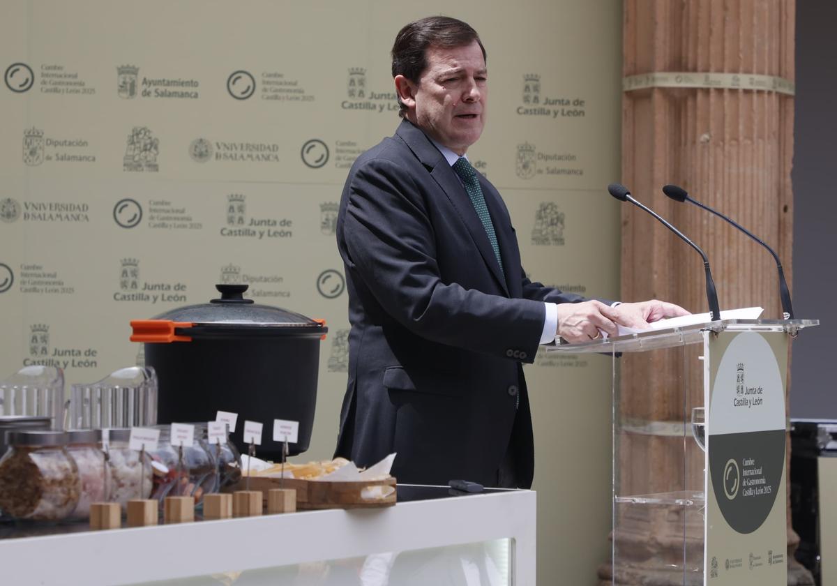 Alfonso Fernández Mañueco, en la Cumbre Internacional de Gastronomía.