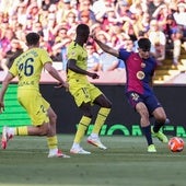 Gerard Martín, en el partido del Barça contra el Villarreal.