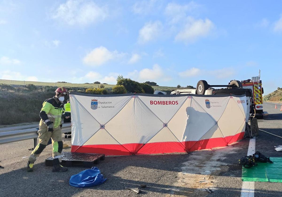 Imagen principal - Fallece una persona en un accidente de tráfico en la A-66 a la altura de Mozárbez