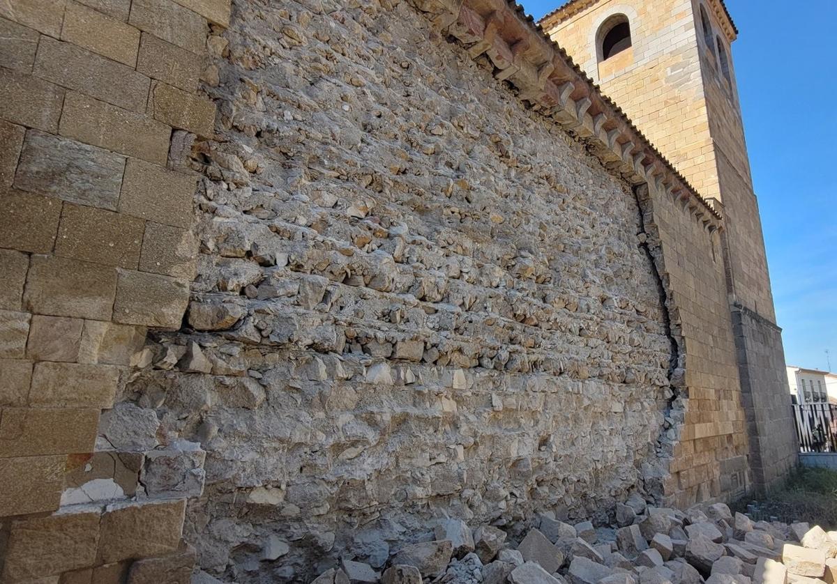 Imagen del derrumbe de la Iglesia de San Andrés.