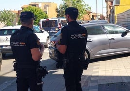 Efectivos policiales, en el registro en Pizarrales.