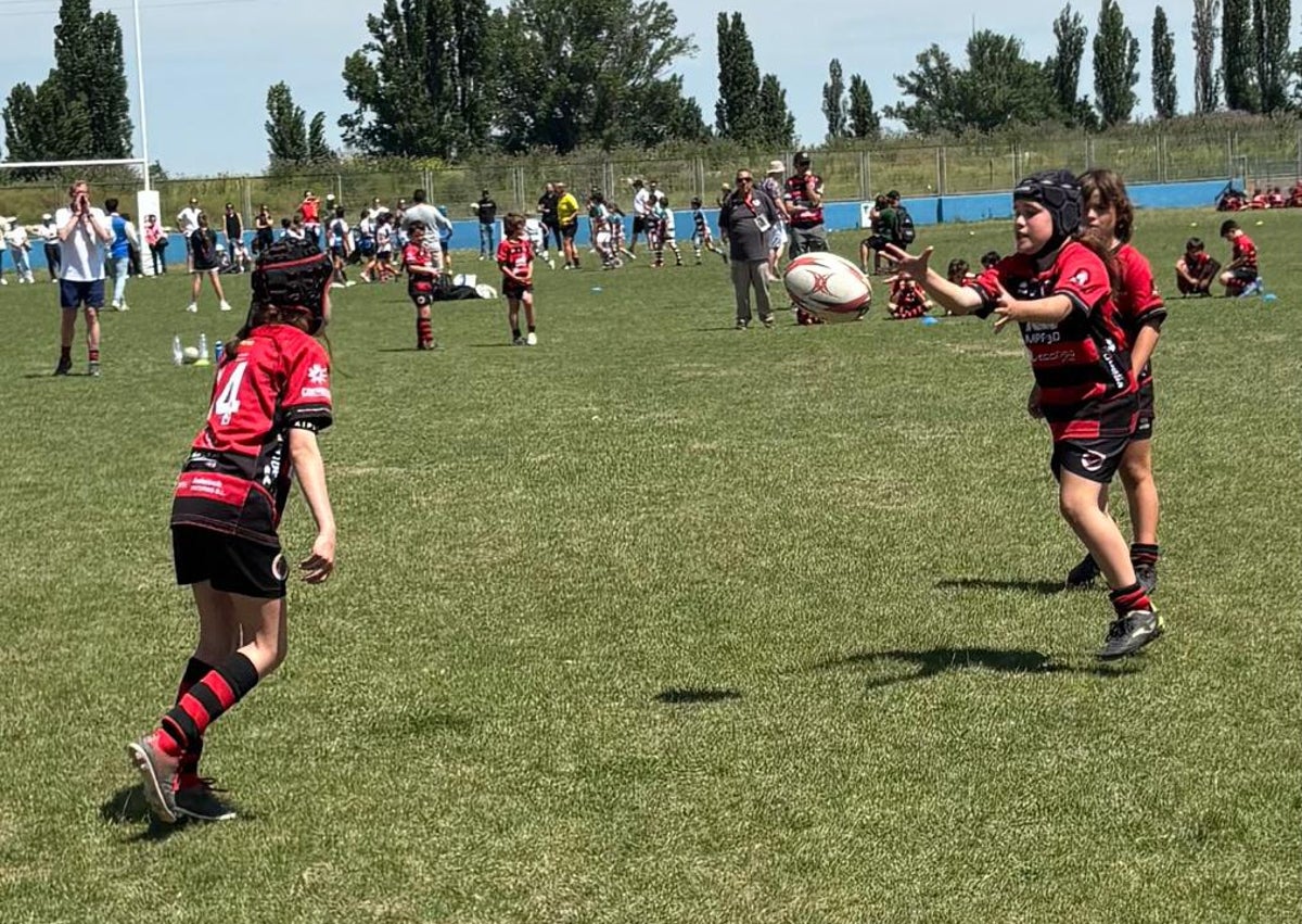 Imagen secundaria 1 - Gran experiencia para los más pequeños del Salamanca Rugby Club en el Festival Nacional