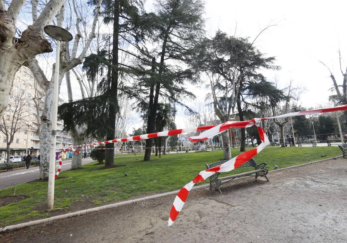 El Parque de la Alamedilla, cerrado en otra ocasión, por el mal temporal.