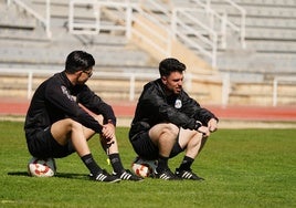 Álvaro Boyero junto a Jorge García en un entrenamiento en Las Pistas.