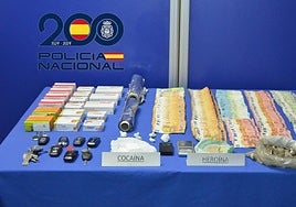 Imagen del material incautado durante la redada.